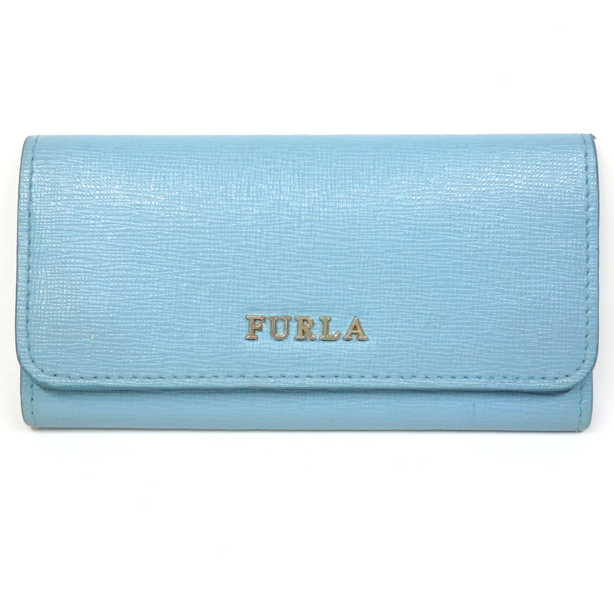 画像1: 【FURLA】フルラ　6連　 キーケース 　レディース　レザー　水色　中古　質屋　小物　ブルー　ゴールドカラー金具