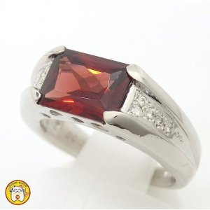 Pt900　プラチナ　ロードライト　ガーネット　2.33ct　ダイヤ　0.06ct 指輪　ソーティング付　中古　美品　新品仕上済　レディース　ジュエリー　ダイヤ　リング　質屋　1月誕生石