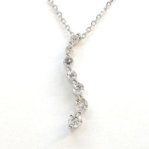 K18WG ホワイトゴールド　ダイヤモンド 0.25ct　ペンダント付ネックレス　中古　美品　レディース　ジュエリー　ダイヤ　質屋