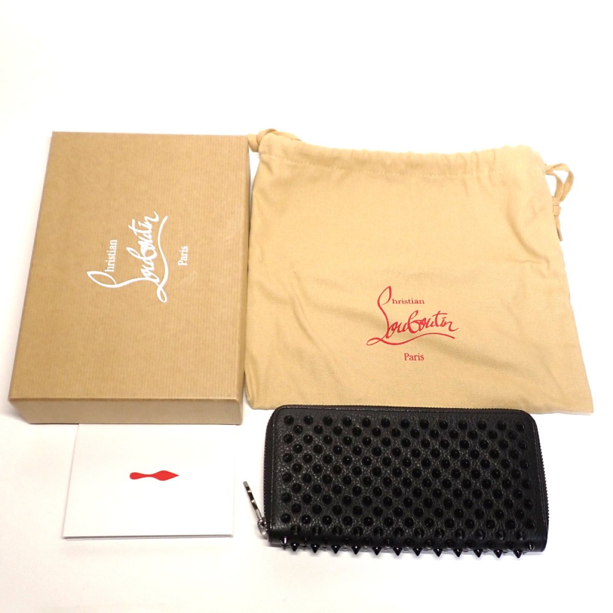 画像5: 【Christian louboutin】クリスチャン・ルブタン パネトーネ スタッズ ラウンドファスナー　長財布　1185059 　レザー 　ウォレット　ブラック　スタッズ　メンズ　レディース　中古　美品　質屋