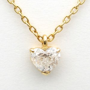 K18 ゴールド　ダイヤモンド 0.433ct　ハートシェイプ　ペンダント付ネックレス　中古　レディース　ジュエリー　ダイヤ　4月誕生石　ハート　お洒落　スライドチェーン　質屋