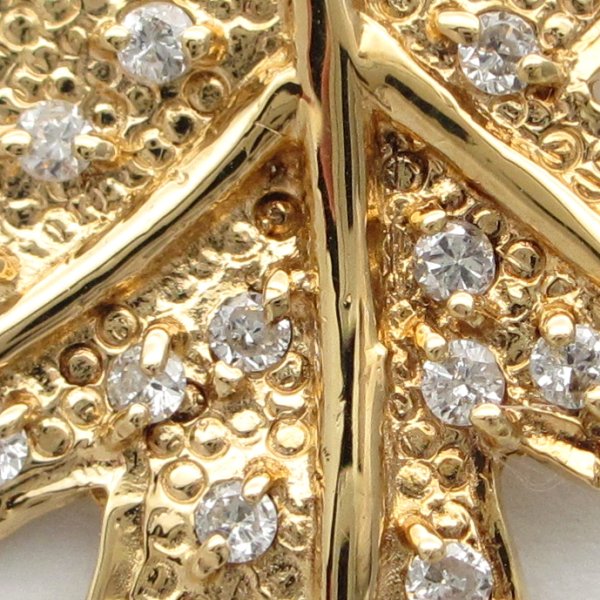 画像3: K18 ゴールド　ダイヤモンド 0.20ct ペンダントトップ リーフ　葉　中古　美品　レディース　ジュエリー　4月誕生石　トップのみ　 ペンダント　アクセサリー　質屋　