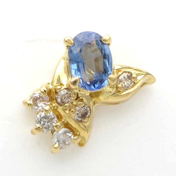 画像3: K18 ゴールド　サファイア 0.31ct×2 ダイヤモンド 0.08ct×2　ピアス　中古　美品　レディース　ダイヤ　ジュエリー YG イエローゴールド　洗浄・消毒済　質屋 9月誕生石