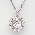 画像1: Pt900 プラチナ　ダイヤモンド　0.232ct・0.12ct ペンダント付ネックレス　中古　美品　レディース　ダイヤ ペンダント　ジュエリー　アクセサリー　4月誕生石　質屋 (1)