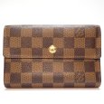 画像1: 【LOUIS VUITTON】ルイ・ヴィトン ダミエ　ポルトフォイユ・アレク・サンドラ　3つ折　財布　 パスポケット　 N63067 中古　イニシャル　レディース　メンズ　三つ折り　MIE　質屋 (1)