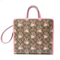 【GUCCI】 グッチ　ヒグチユウコ 　チルドレンズ 　ラビット　GGスプリーム 2WAYバッグ 　630542 バッグ　PVC　中古　美品　イタリー　ITALY　トート　ショルダー　レディース　うさぎ ヒグチユウココラボ　肩掛け　質屋