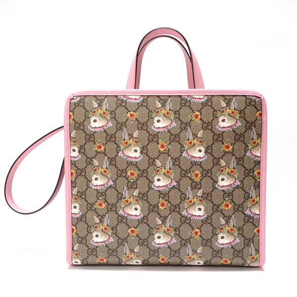 画像1: 【GUCCI】 グッチ　ヒグチユウコ 　チルドレンズ 　ラビット　GGスプリーム 2WAYバッグ 　630542 バッグ　PVC　中古　美品　イタリー　ITALY　トート　ショルダー　レディース　うさぎ ヒグチユウココラボ　肩掛け　質屋