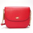 画像1: 【MICHAEL KORS】マイケルコース　ハーフドーム　クロスボディ　32S8GF5COL 斜め掛け　チェーンショルダー　ポシェット　レザー　美品　中古　未使用　ショルダーバッグ　MK　レディース　バッグ　赤　質屋 (1)