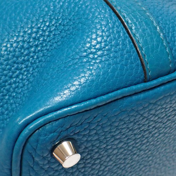 画像4: 【HERMES】 エルメス ピコタンロックPM　ブルーイズミール　シルバー金具　トリヨンクレマンス　中古　 レディース　ハンドバッグ　Q刻印　2013年　美品　カギ付　SAC　PICOT IN LOCK 18 BLEU1 ブルー　質屋