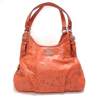 【 COACH 】コーチ　マディソン トスド レース レザー マギーバッグ ショルダーバッグ レザー　19628　中古　美品　バッグ　レディース　トートバッグ　肩掛け　オレンジ系　質屋