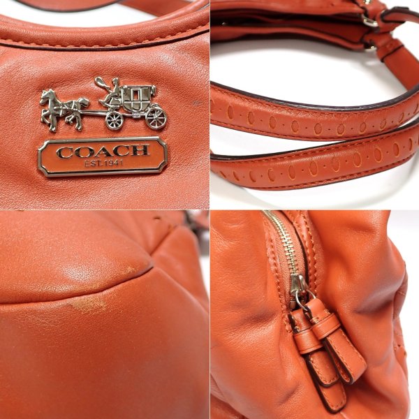 画像5: 【 COACH 】コーチ　マディソン トスド レース レザー マギーバッグ ショルダーバッグ レザー　19628　中古　美品　バッグ　レディース　トートバッグ　肩掛け　オレンジ系　質屋