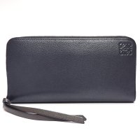 【LOEWE】 ロエベ　長財布　061829　アナグラム　ラウンドファスナー　レザー ネイビー　メンズ　 レディース　ウォレット　カード 札入れ 中古　質屋　財布