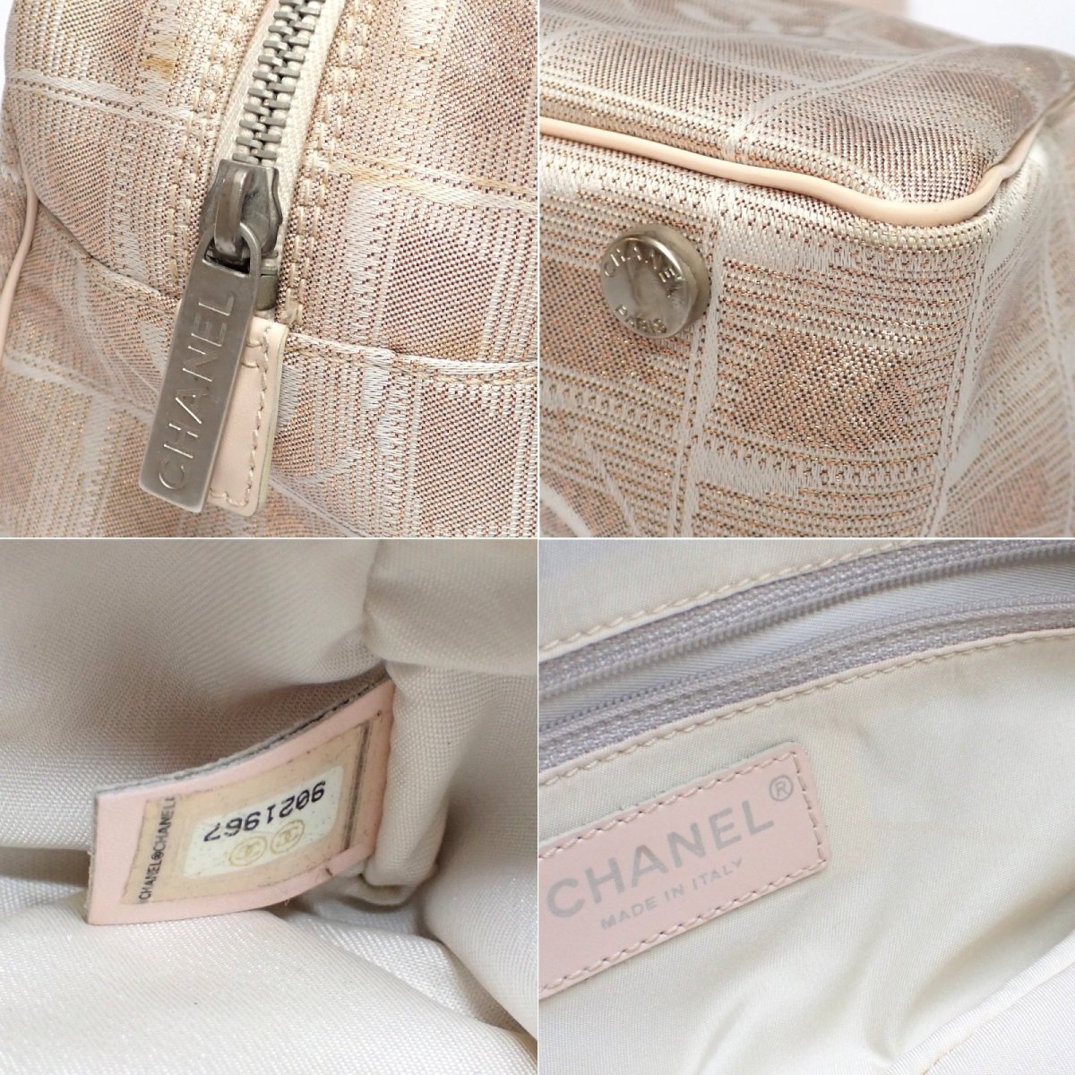 画像5: 【CHANEL】シャネル　ニュートラベルライン　横長　バッグ　9021967　カードなし　ピンクラメ　ベージュ　ハンドバッグ　レディース　ミニボストンバッグ　2005年　美品　中古　質屋