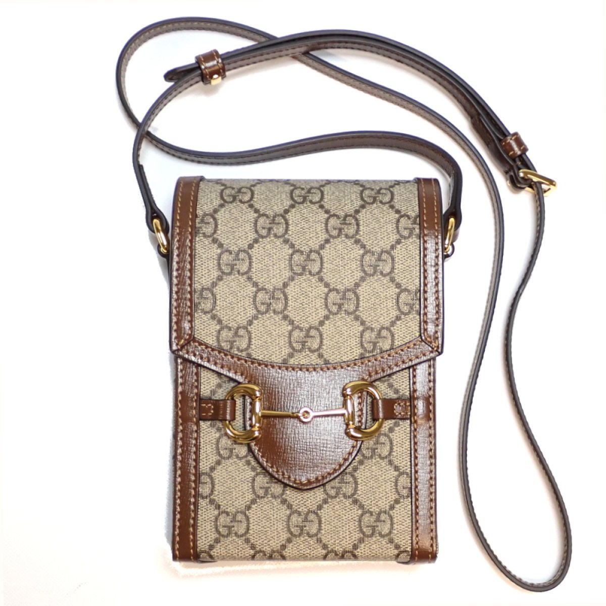 画像1: 【GUCCI】 グッチ　ホースビット 1955　ミニバッグ　625615 GGスプリームキャンバス　中古　ITALY　イタリー　バッグ　レディース メンズ　斜め掛け　ショルダー　美品　質屋