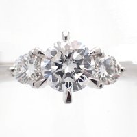 Pt900　プラチナ　ダイヤモンド　0.435ct 0.18ct　指輪　ソーティング付　E/VS2/G　中古　美品　新品仕上げ済　リング　ダイヤ　VSクラス　レディース　アクセサリー　ジュエリー　4月誕生石　質屋