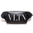 画像1: 【VALENTINO GARAVANI】ヴァレンティノ ガラヴァーニ　ボディバッグ　VLTN　ウエストポーチ　メンズ 　レザー　ブラック　中古　バッグ　ITALY　美品　おしゃれ　革　黒　ポーチ　スポーティ　イタリー　質屋 (1)