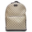 画像1: 【GUCCI】 グッチ　バックパック　406370　GGスプリーム　レザー　リュック　中古　ITALY　イタリー　バッグ　メンズ　レディース　大きめ　GG　黒　ベージュ　旅行　タブレット　デイパック　美品　質屋 (1)