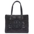 画像1: 【TORY　BURCH】トリーバーチ　エラ ハンドクロシェ スモールトート　バッグ　 158040　レディース　ブラック　ペーパーストローラフィア　黒　手編み　中古　美品　質屋 (1)