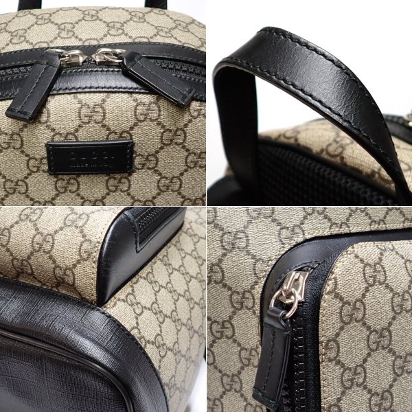 画像5: 【GUCCI】 グッチ　バックパック　406370　GGスプリーム　レザー　リュック　中古　ITALY　イタリー　バッグ　メンズ　レディース　大きめ　GG　黒　ベージュ　旅行　タブレット　デイパック　美品　質屋