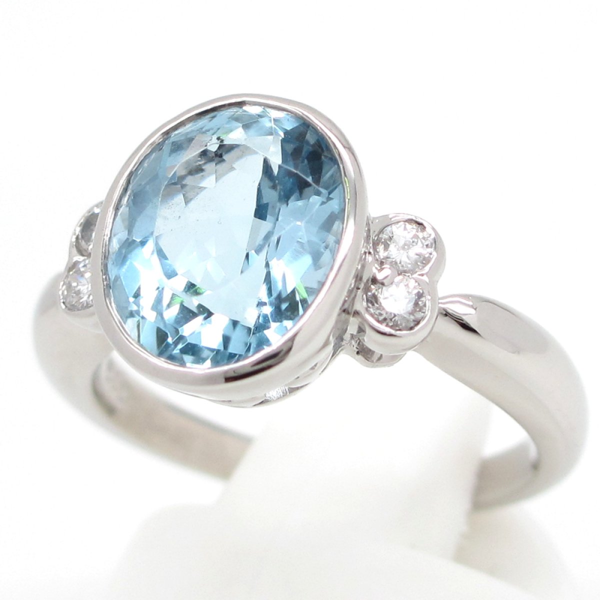 画像2: Pt900 プラチナ アクアマリン 2.52ct ダイヤモンド 0.12ct 指輪 　ソーティング付　中古　美品　新品仕上済　ジュエリー　レディース　3月誕生石　ダイヤ　リング　質屋