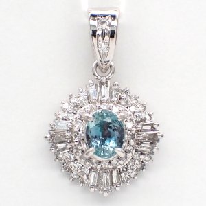 Pt900 プラチナ　アレキサンドライト 0.616ct　ダイヤモンド 0.60ct 　ペンダントトップ　ソーティング付　中古　美品　アレキ　ダイヤ　トップ　レディース　ジュエリー　ペンダント　天然クリソベリル　質屋