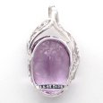 画像3: K18WG ホワイトゴールド　アメジスト 28.07ct ダイヤモンド 0.06ct　大粒　ペンダント　トップ　ダイヤ　中古　美品　2月誕生石　パープル　レディース　ジュエリー　アクセサリー　質屋 (3)